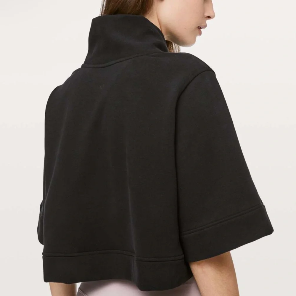 Lululemon Know Your Angles Poncho Sweatshirt Women’s Large Black Athleisure
